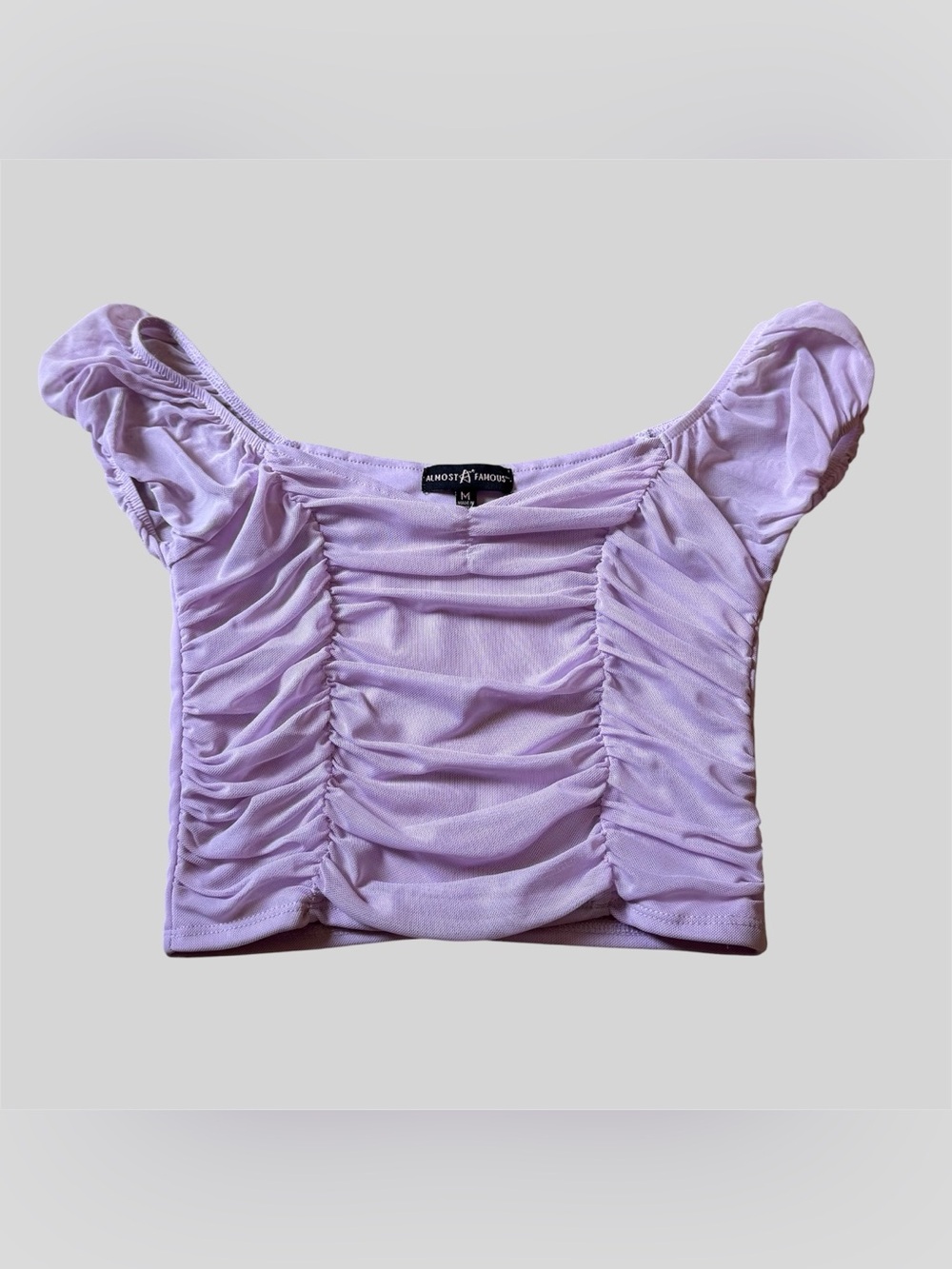 Junior’s Purple Ruched Crop Top